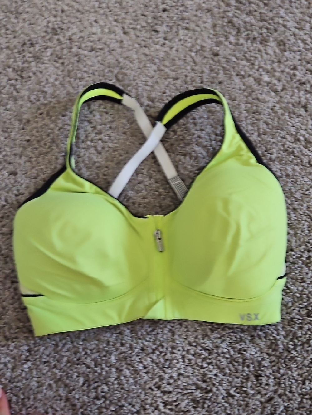 Victoria's Secret Neon Yellow Front-Zip High Support Sports Bra